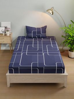 KOPA - Navy Blue Micro Bedsheet with 1 Pillow Cover (Single)