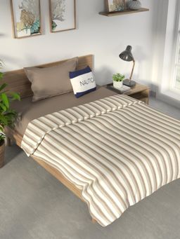 Nautica - Brown Pure Cotton Flannel Filling Dohar (Single)