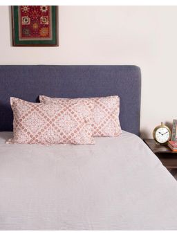 Fabindia - Beige Printed Cotton Pillow Covers (Pack of 2)