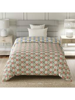 Layers - Lumina Floret Cotton 140 TC Multi-Color Geometric Reversible Comforter