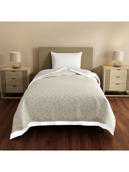 Layers - Forever Cotton Grey & Beige Floral Reversible Dohar