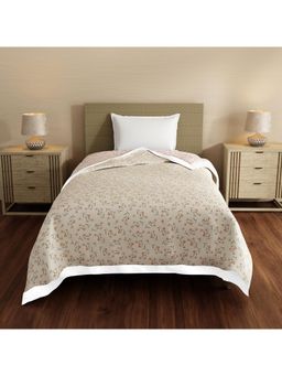 Layers - Forever Cotton Beige Floral Reversible Dohar