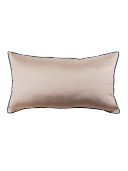 Zeba World - Beige Solid Silk Cushion Cover (12 x 22 Inches )