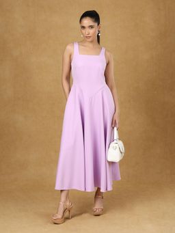 Powersutra - Lavender Strappy Fit and Flare Midi Dress