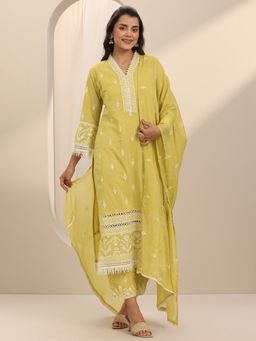 Libas - Yellow Kurta with and Pant (Set of 2)