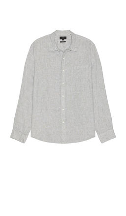 Vince - Houndstooth Seperate Placket Long Sleeve Shirt