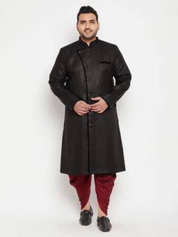 Vastramay - Men Black Silk Blend Sherwani