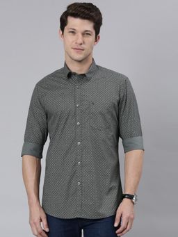 Classic Polo - Men Green Slim Fit Printed Casual Shirt
