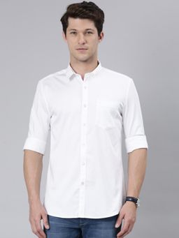 Classic Polo - Men White Slim Fit Solid Casual Shirt