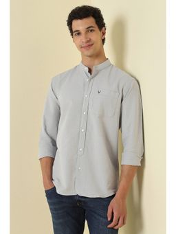 Allen Solly - Grey Textured Full Sleeves Casual Shirt