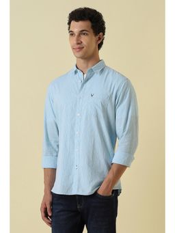 Allen Solly - Light Blue Stripe Full Sleeves Casual Shirt