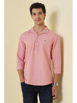 Allen Solly - Pink Solid Full Sleeves Casual Shirt