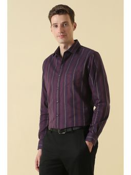 Allen Solly - Purple Stripe Full Sleeves Formal Shirt