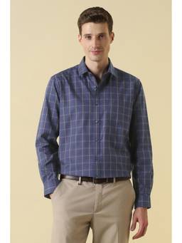 Allen Solly - Purple Check Full Sleeves Formal Shirt