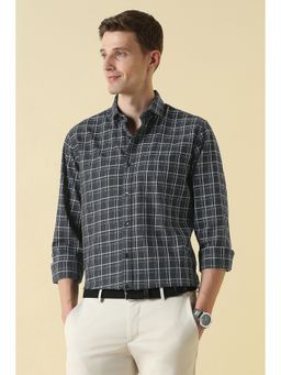 Allen Solly - Black Classic Fit Check Full Sleeves Casual Shirt