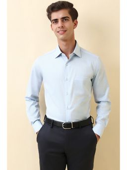 Allen Solly - Light Blue Textured Full Sleeves Wrinkle Resistant Formal Shirt