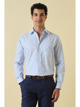 Allen Solly - Light Blue Check Full Sleeves Formal Shirt