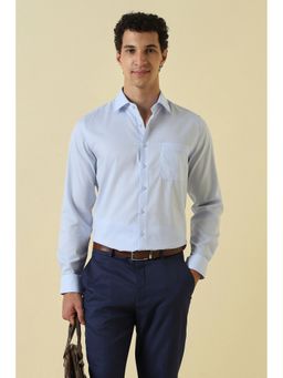 Allen Solly - Light Blue Textured Full Sleeves Formal Shirt