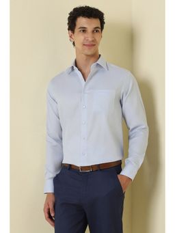 Allen Solly - Light Blue Textured Full Sleeves Formal Shirt