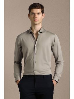 Louis Philippe - Grey Solid Full Sleeves Casual Shirt
