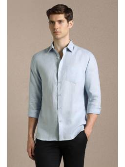Louis Philippe - Light Blue Solid Full Sleeves Formal Shirt