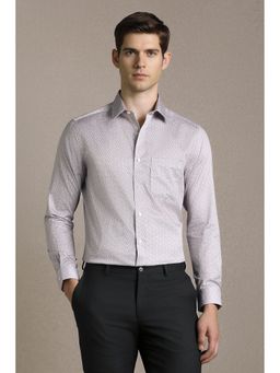 Louis Philippe - Grey Print Full Sleeves Formal Shirt