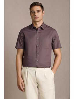 Louis Philippe - Purple Print Half Sleeves Formal Shirt