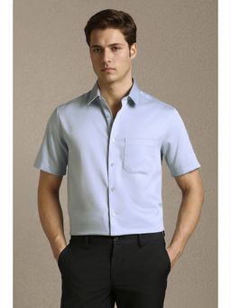 Louis Philippe - Light Blue Solid Half Sleeves Formal Shirt