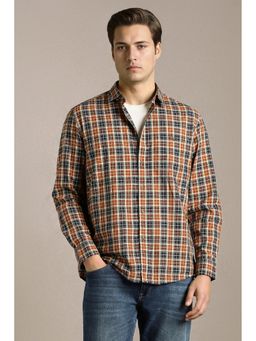 Louis Philippe - Brown Check Full Sleeves Casual Shirt