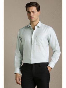 Louis Philippe - Light Green Check Full Sleeves Formal Shirt
