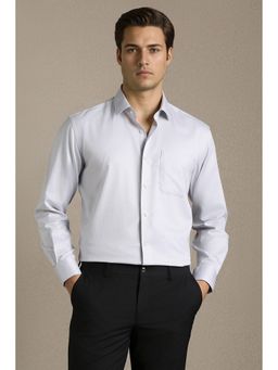 Louis Philippe - Grey Textured Full Sleeves Formal Shirt