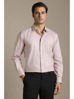 Louis Philippe - Pink Textured Full Sleeves Formal Shirt