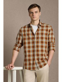 Louis Philippe - Brown Check Full Sleeves Casual Shirt