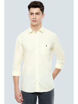 Louis Philippe - Yellow Slim Fit Solid Full Sleeves Casual Shirt