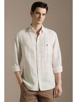 Louis Philippe - White Check Full Sleeves Casual Shirt