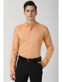 Peter England - Orange Regular Fit Full Sleeves Formal Shirt