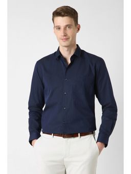 Peter England - Navy Blue Nuvo Fit Full Sleeves Formal Shirt