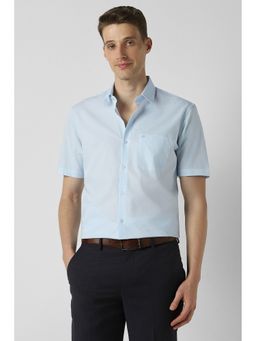 Peter England - Light Blue Nuvo Fit Half Sleeves Formal Shirt