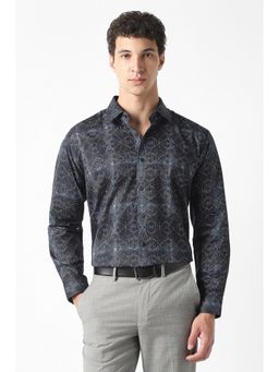 Van Heusen - Navy Blue Print Full Sleeves Shirt