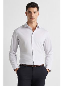 Van Heusen - White Textured Full Sleeves Formal Shirt