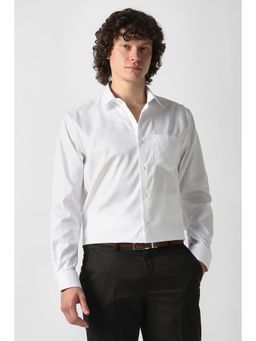 Van Heusen - White Textured Full Sleeves Formal Shirt