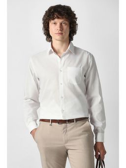 Van Heusen - White Textured Full Sleeves Formal Shirt
