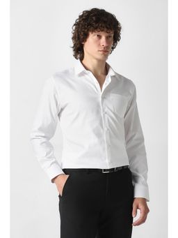 Van Heusen - White Textured Full Sleeves Formal Shirt