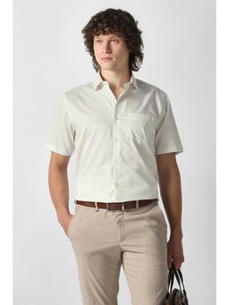 Van Heusen - White Solid Half Sleeves Shirt