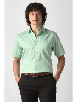 Van Heusen - Green Solid Half Sleeves Shirt
