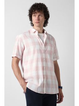 Van Heusen - Pink Check Half Sleeves Casual Shirt