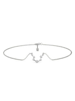 Candere by Kalyan Jewellers - Aquarius 18K White Gold and Diamond Anklet for Women