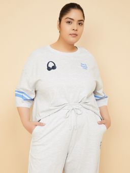 max - Women Grey Oversized Fit Sports T-Shirt