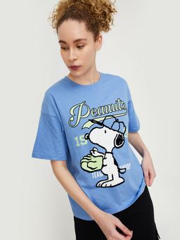 max - Women Peanuts Blue Sports T-Shirt