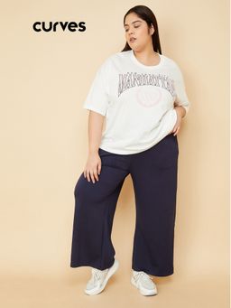 max - Women White Athleisure Oversized T-Shirt